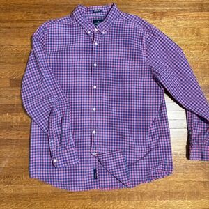 American Eagle Outfitters Men's XXL Gingham Button Down Shirt‎ Cotton Pink